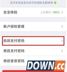支付宝钱包怎么找回密码