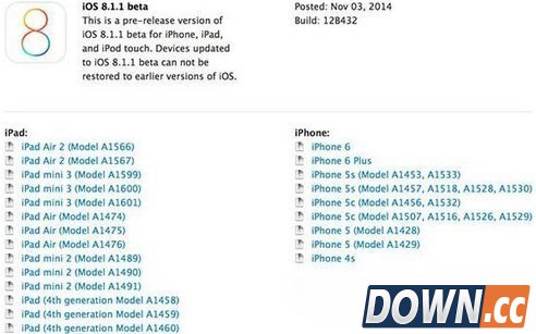 ios8.1.1 beta1更新内容