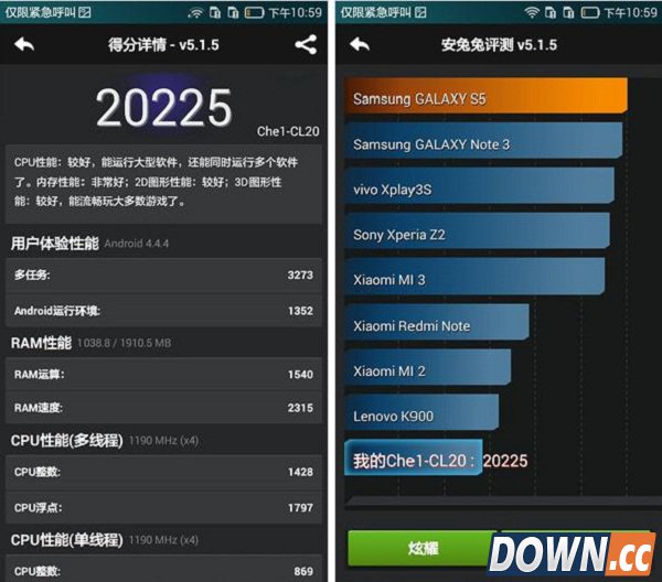 华为荣耀畅玩4x跑分评测