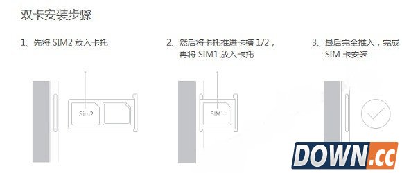 魅蓝note怎么装卡/插卡？