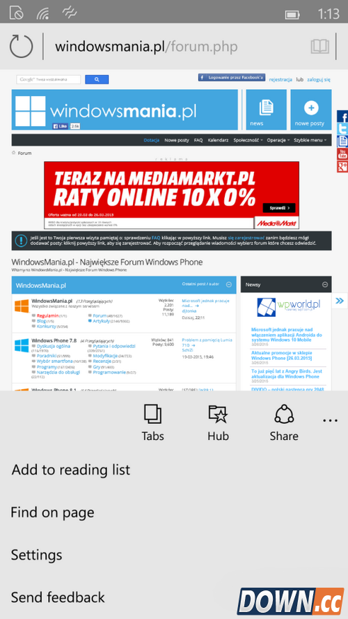 win10手机浏览器上手