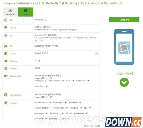 htc蝴蝶3配置曝光