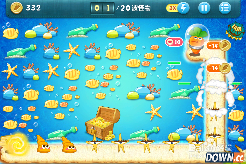 保卫萝卜深海11攻略金萝卜布阵图