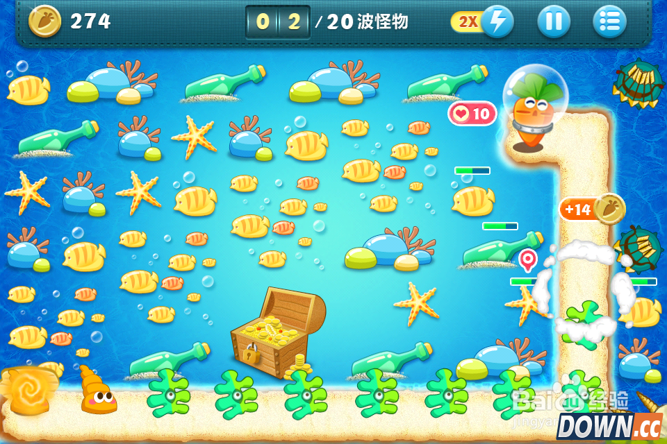 保卫萝卜深海11攻略金萝卜布阵图