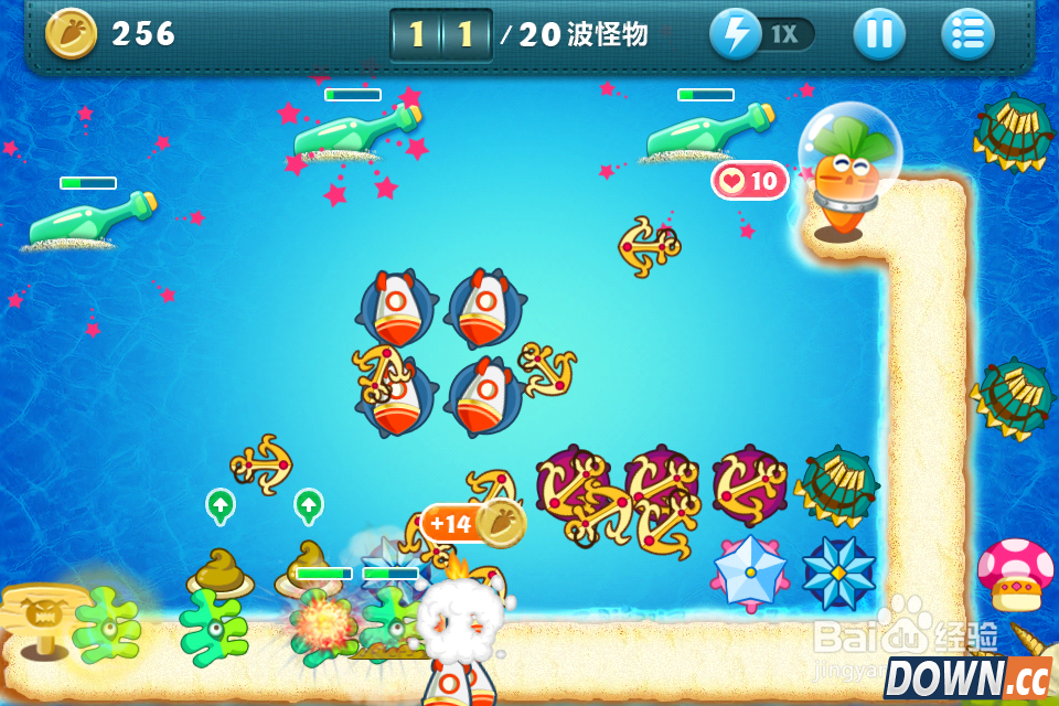 保卫萝卜深海11攻略金萝卜布阵图