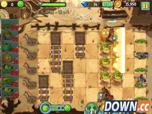 植物大战僵尸2 狂野西部 坚不可摧 第二天 法二