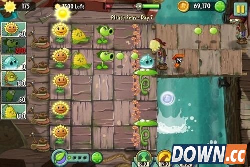 植物大战僵尸2（海盗港湾）第七关3星过关攻略