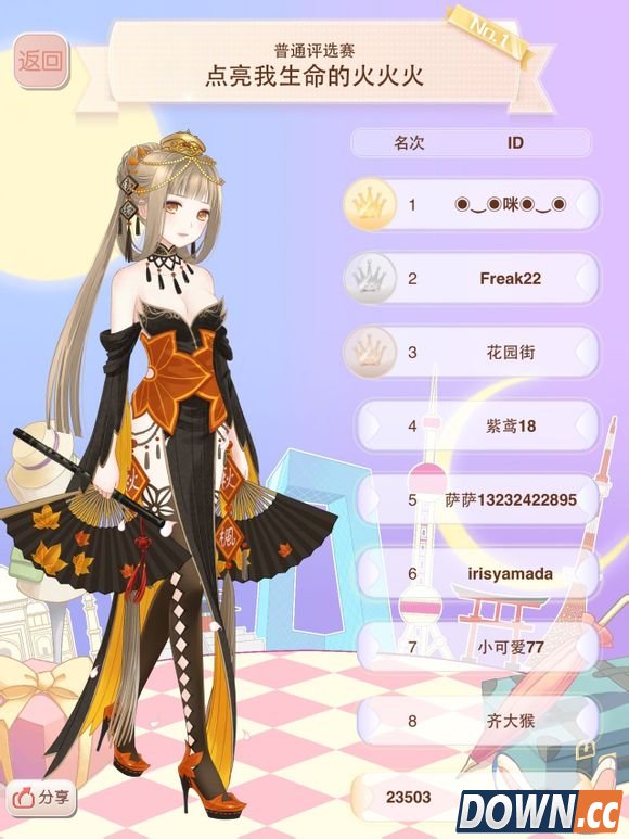 暖暖环游世界点亮我生命的火火火评选赛超前排搭配