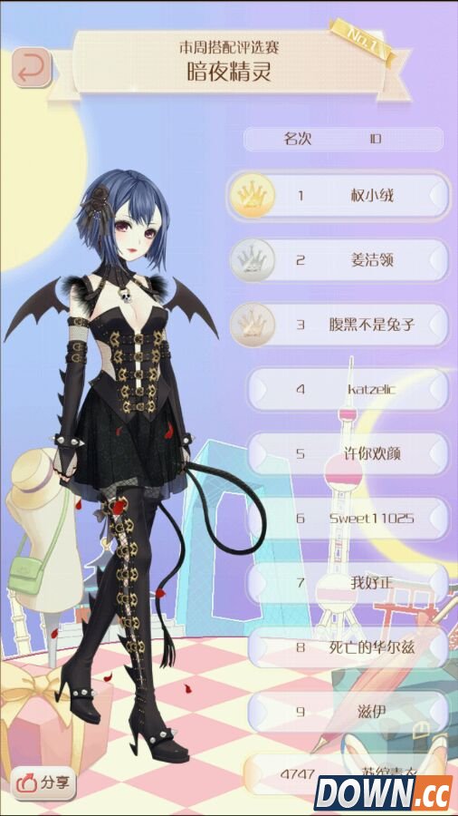 暖暖环游世界暗夜精灵评选赛怎么得第一