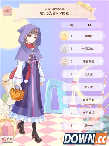 暖暖环游世界评选赛卖火柴的小女孩高分搭配图鉴