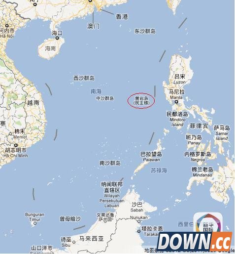 谷歌移除地图服务上中文标注的“黄岩岛” 改为民主礁