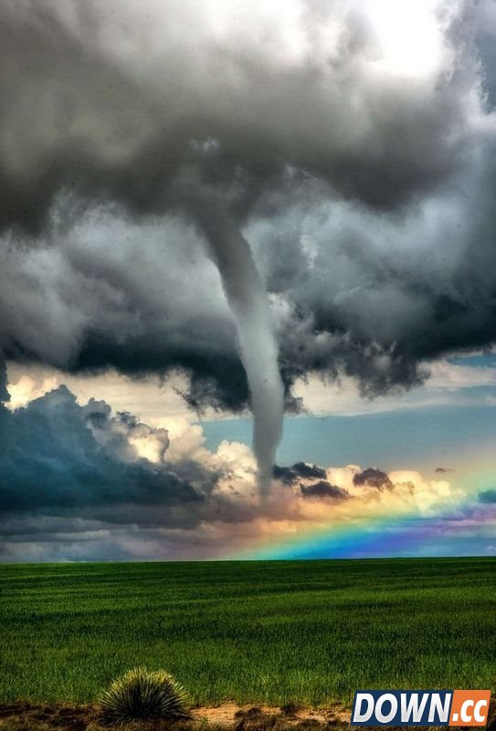 龙卷风彩虹“同台演出”