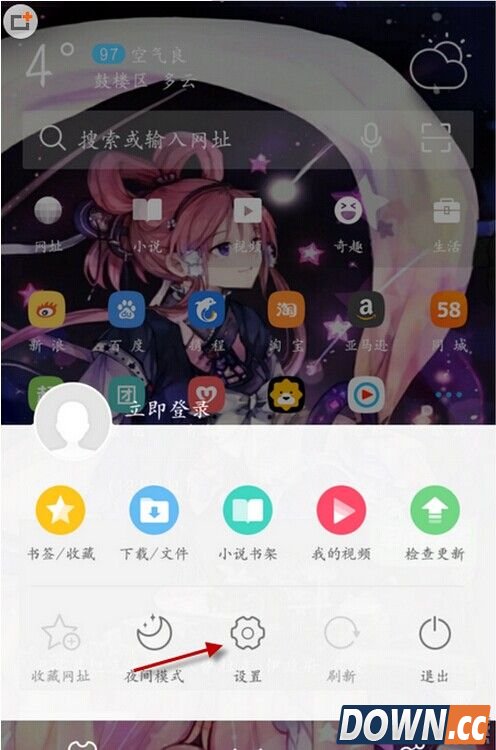 UC浏览器换肤选项在哪