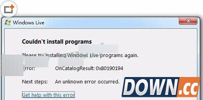 win7安装Windows Live Writer0x80190194错误