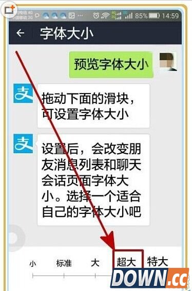 支付宝怎么更改字体大小