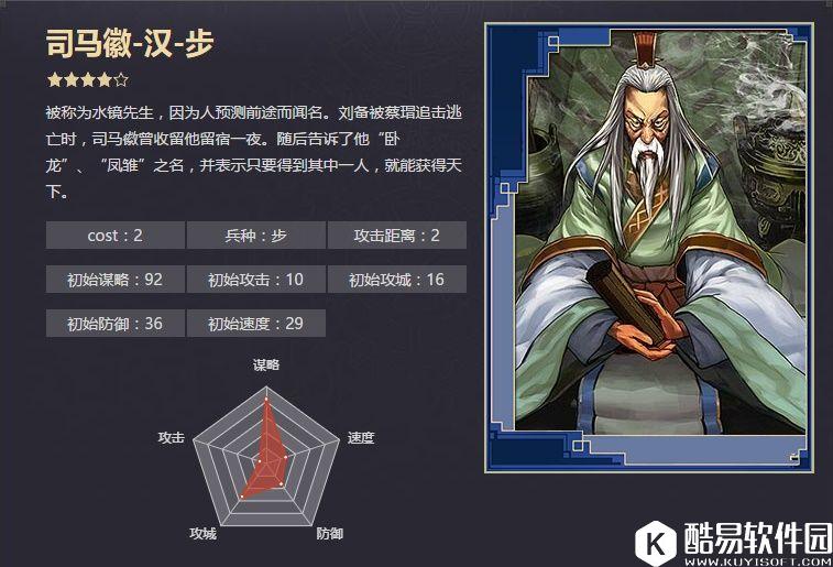 率土之滨四星司马徽 水镜先生名士在野战法解析