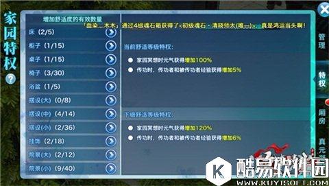 剑侠情缘1-15级家园舒适度加成展示