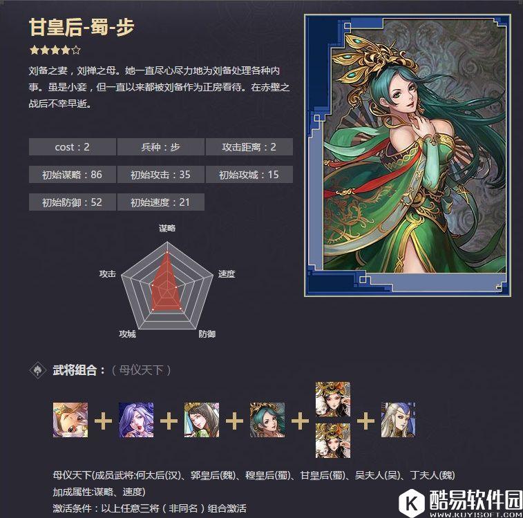 率土之滨四星甘皇后 昭烈神思远攻奇略战法解析 率土之滨四星甘皇后 昭烈神思远攻奇略战法解析