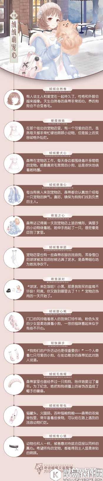 奇迹暖暖苹果联邦绒绒萌宠心文案介绍