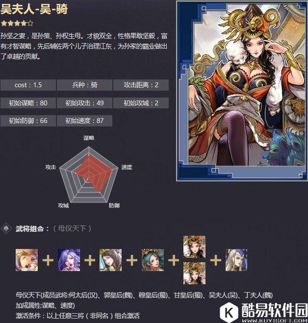 率土之滨四星吴夫人 国太威仪了如指掌战法解析