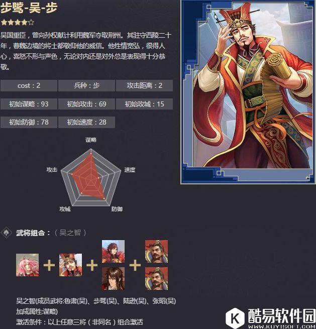 率土之滨四星步骘 众望南疆吴国重臣战法解析