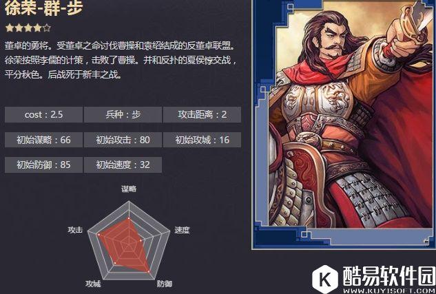 率土之滨四星徐荣 董卓勇将坚盾阵战法解析