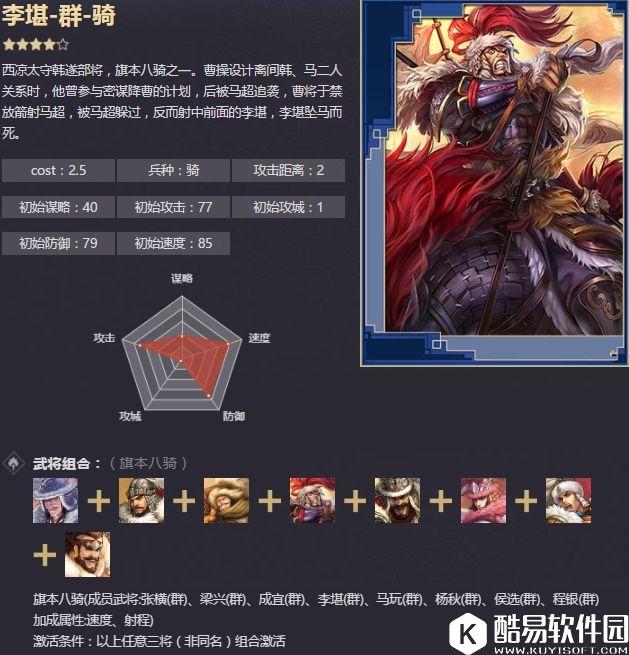 率土之滨四星李堪 旗本八骑拒盾战法解析