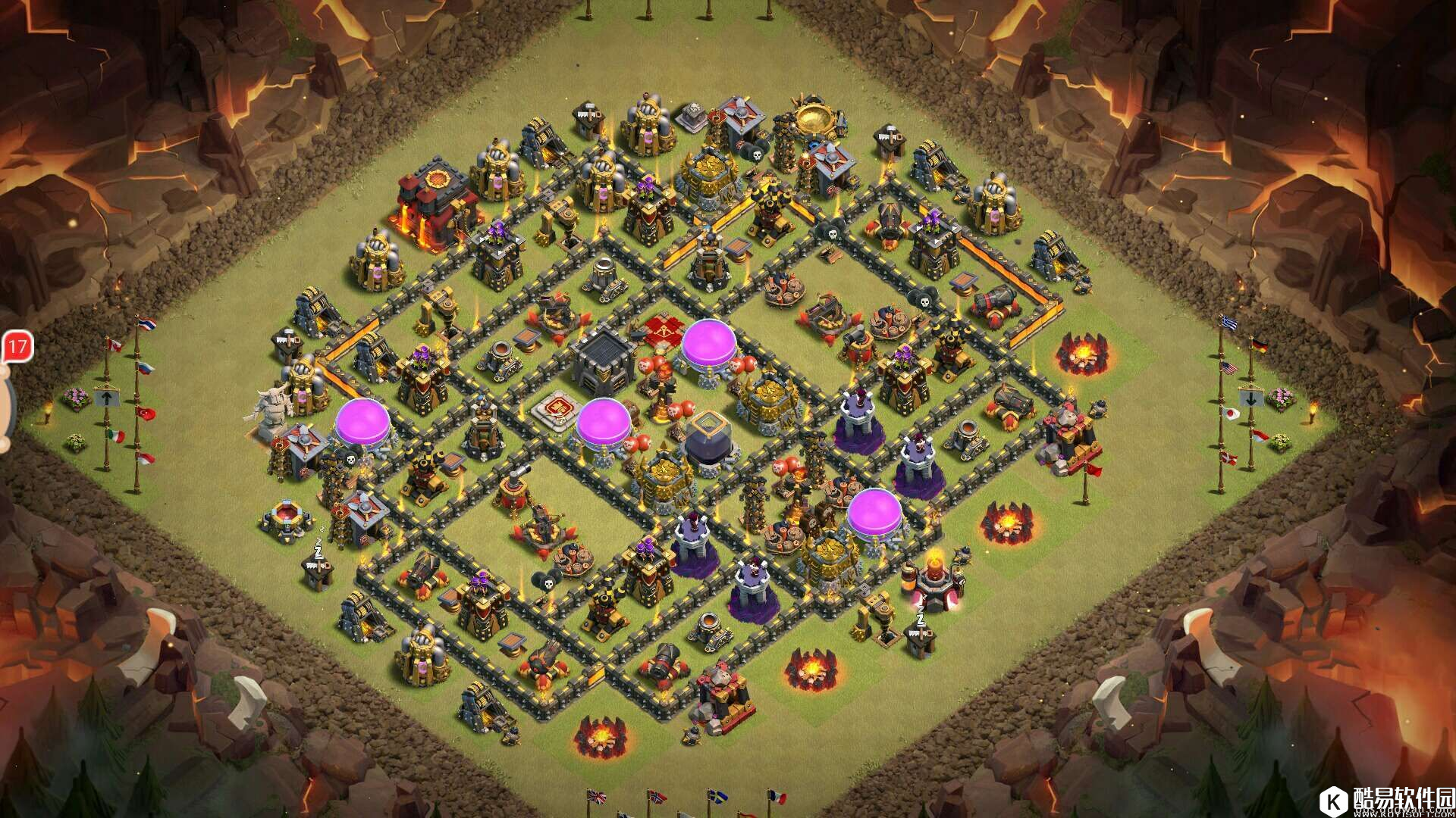 部落冲突10本护黑冲杯部落战阵型各一个