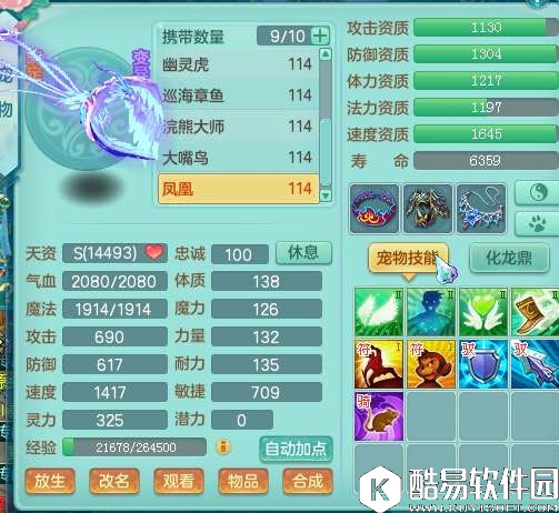 神武2天长地久109方寸：满特技宝宝成品