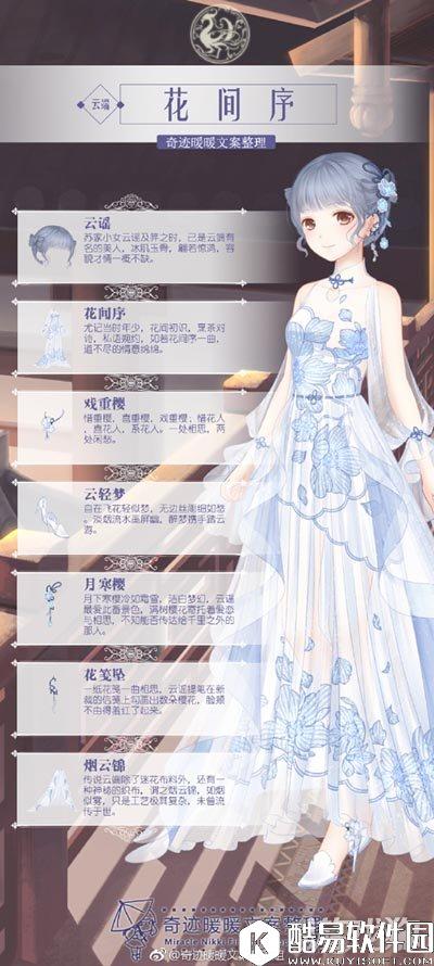 奇迹暖暖云端帝国花间序文案介绍