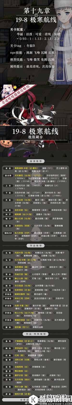 奇迹暖暖极寒航线19-8完美高分攻略