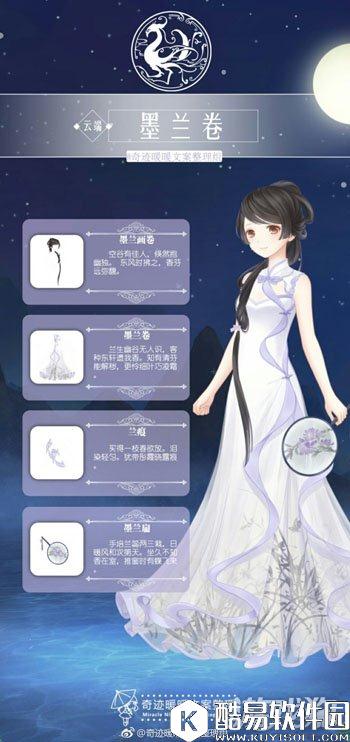 奇迹暖暖云端帝国墨兰卷套装文案