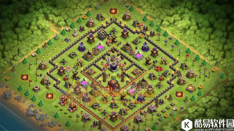 部落冲突10本宝箱中置绿化阵型 种树更高境界