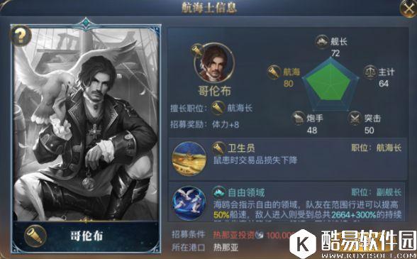 大航海之路跑商攻略 各主计长技能属性对比选哪个好