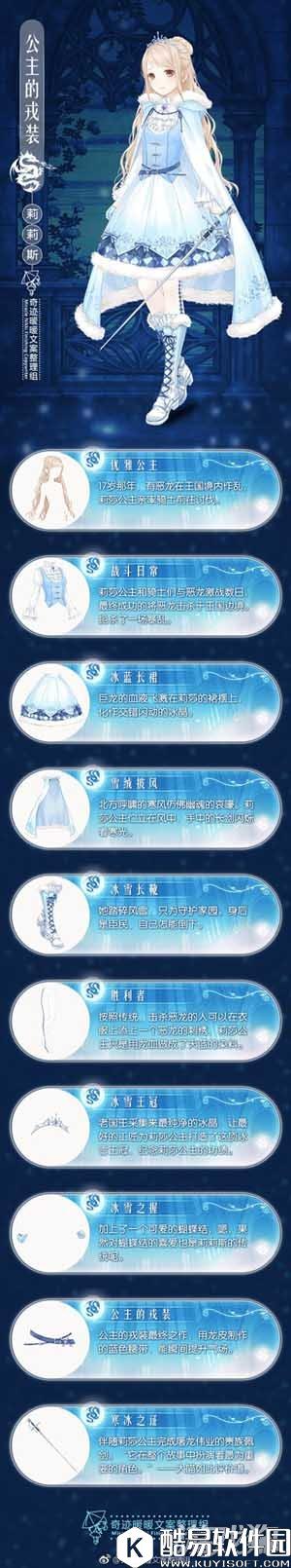 奇迹暖暖莉莉斯王国公主的戎装文案欣赏