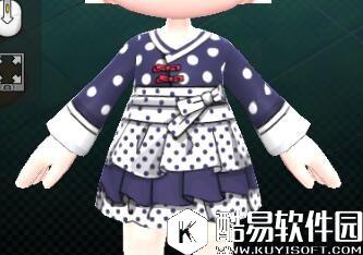 冒险岛2可爱DIY服装展示 古风波点小碎花连衣裙