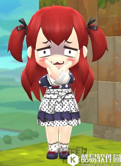 冒险岛2可爱DIY服装展示 古风波点小碎花连衣裙