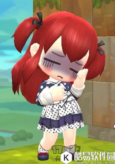 冒险岛2可爱DIY服装展示 古风波点小碎花连衣裙