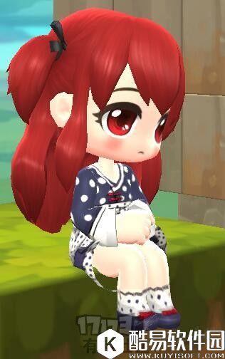 冒险岛2可爱DIY服装展示 古风波点小碎花连衣裙