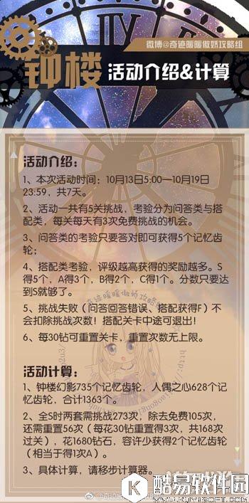 奇迹暖暖钟楼幻影答题关卡介绍