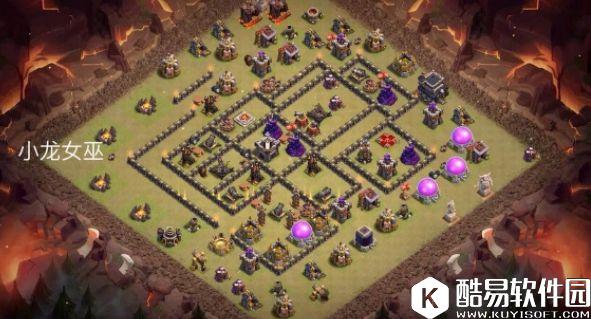 独特外置墙设计！部落冲突9本部落战阵型八连发