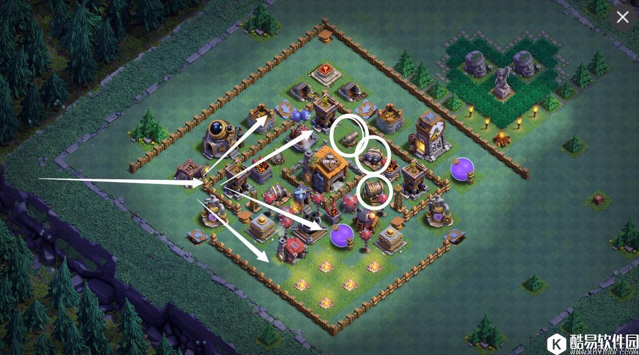 部落冲突夜世界7本初期阵型！摆阵思路不断改进