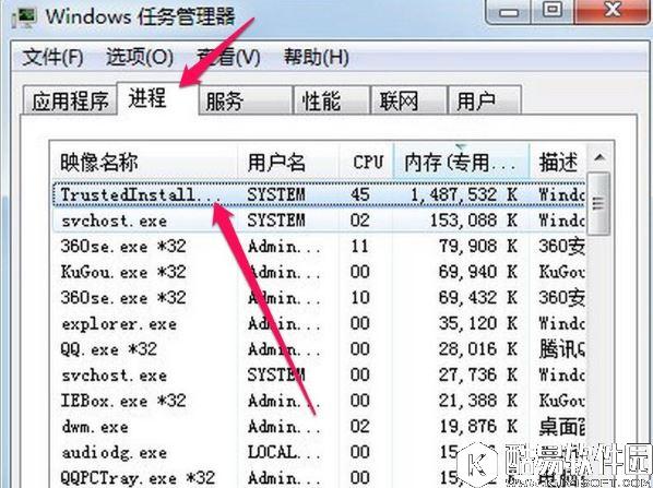 win7系统trustedinstaller.exe占用内存高怎么办