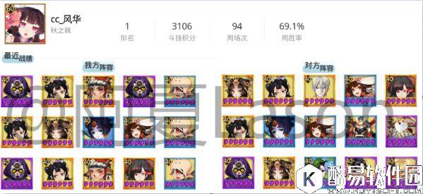 阴阳师斗技战报：11.04平安京斗技登顶战况！