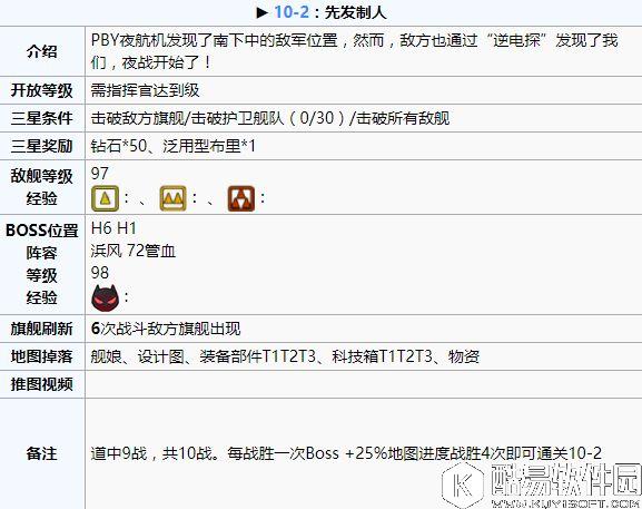 碧蓝航线10-2攻略先发制人10-2boss位置打法和掉落