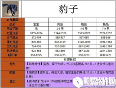 天龙八部豹子宝宝怎么样 豹子宝宝属性图鉴