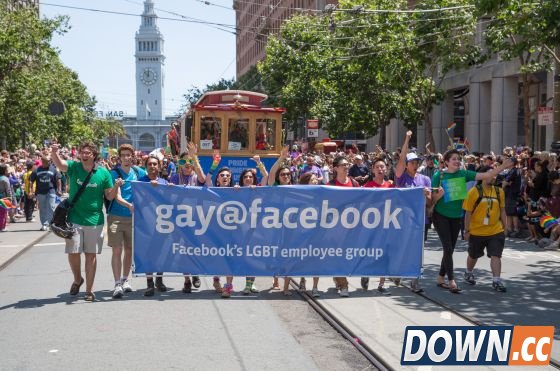 Facebook内部的同性恋员工在同性恋骄傲日的游行