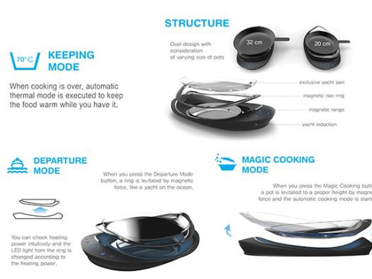 磁悬浮电磁炉问世 锅在空中煮饭