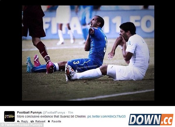 苏亚雷斯咬人帽子戏法 PS高手们玩疯了