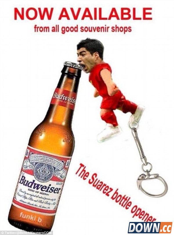 苏亚雷斯咬人帽子戏法 PS高手们玩疯了